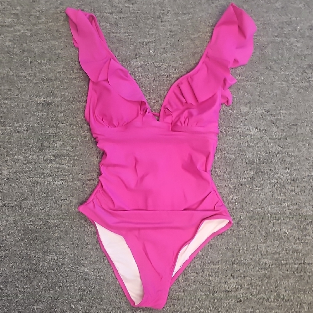 Pink Ruffled One-Piece Swimsuit...